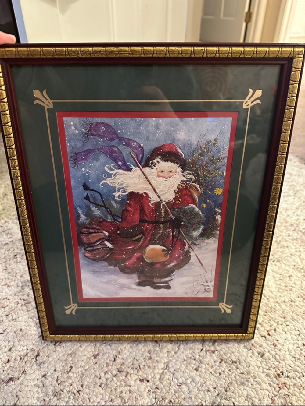Vintage Santa framed print